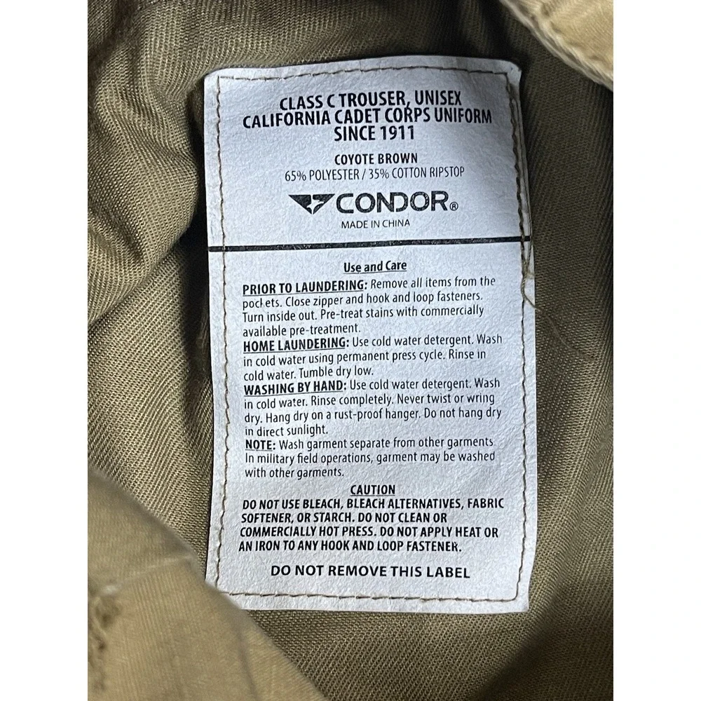 California Cadet Corps Condor Class C Trouser Unisex Small Coyote Brown EUC